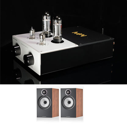 Music Wizard VP-1 8Wx2 EL34 Tube Amplifier Bluetooth Integrated Amp (Power Amp) + 606 S3 Bookshelf Speakers