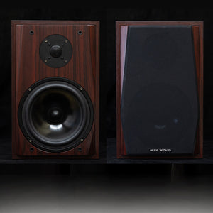 Music Wizard V8S 8-Inch Passive Bookshelf Speakers for HiFi Home and Desktop Theater + Speaker Cables