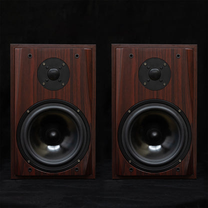 Music Wizard V8S 8-Inch Passive Bookshelf Speakers for HiFi Home and Desktop Theater + Speaker Cables