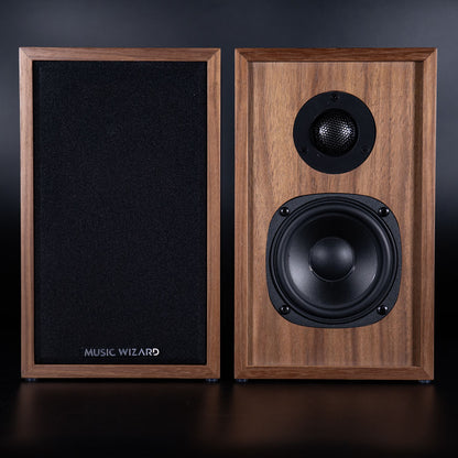 Music Wizard E5 Bookshelf Speakers 4.5-Inch Woofer Compact Desktop Hifi Speakers for PC Home
