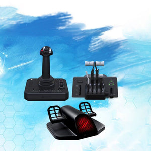 Original FOXTROT Aviation Stick + Bravo Throttle Quadrant Lite + Alloy 3-axis Rudder Pedals for Honeycomb