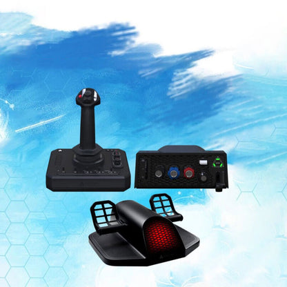 Original FOXTROT Aviation Stick + Sierra TPM Module + Alloy 3-axis Rudder Pedals for Honeycomb