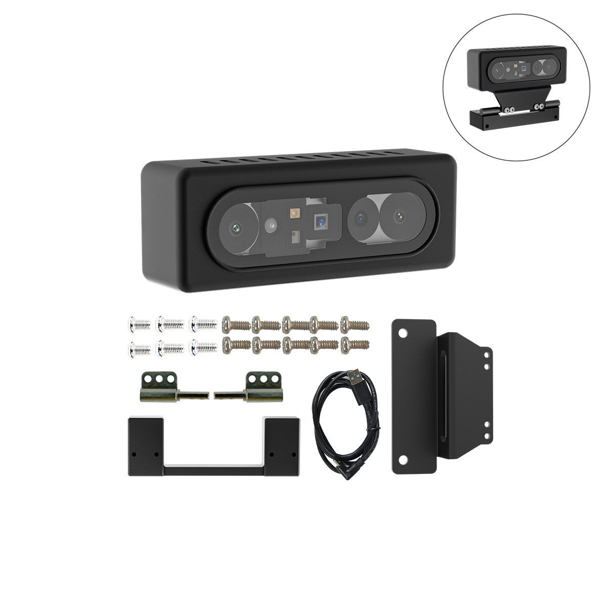 Gemini Max Binocular Structured Light 3D Depth Camera AI Robot Visual Recognition Camera + Bracket Support for ROS1 and ROS2
