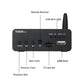 Black UT2 HiFi Audio Bluetooth5.4 Receiver ES9023 Decoding USB Flash Drive TF Card Lossless Player