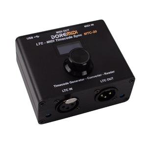 DOREMiDi MTC-20 LTC-MIDI Timecode Sync SMPTE LTC to MTC Sync Interface + 3.5mm to XLR Male Cable