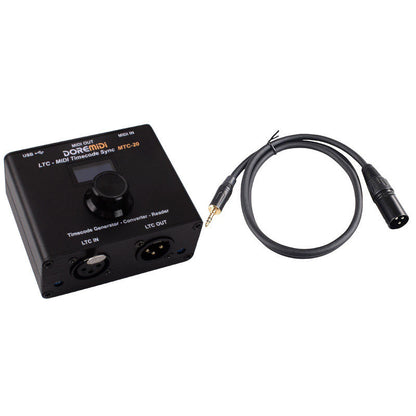DOREMiDi MTC-20 LTC-MIDI Timecode Sync SMPTE LTC to MTC Sync Interface + 3.5mm to XLR Male Cable