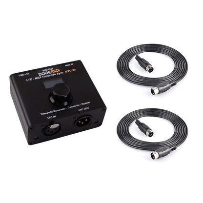 DOREMiDi MTC-20 LTC-MIDI Timecode Sync Timecode Generator SMPTE LTC to MTC Sync Interface + MIDI Cables