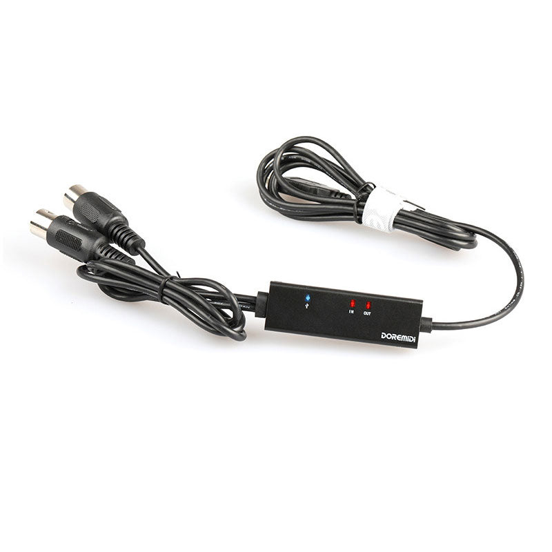 DOREMiDi MTU-10 2m MIDI to USB-A Cable High-Speed 5-Pin MIDI Cable for Piano Keyboard Drums and Music Editing