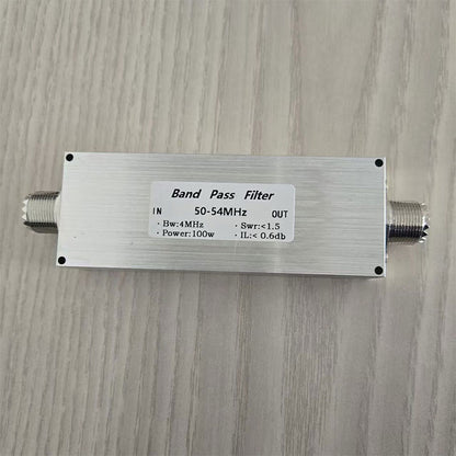 BPF-50-54M-100WM-Plus 50-54MHz 100W Bandpass Filter RF Harmonic Clutter Filtering with M Female Connector