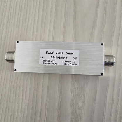 BPF-88-108M-100WM-Plus 88-108MHz 100W Bandpass Filter RF Harmonic Clutter Filtering with M Female Connector
