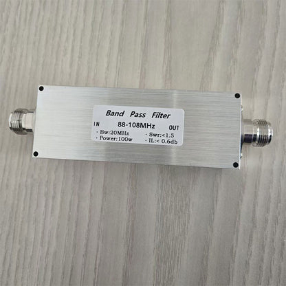 BPF-88-108M-100WN-Plus 88-108MHz 100W Bandpass Filter RF Harmonic Clutter Filtering with N Female Connector
