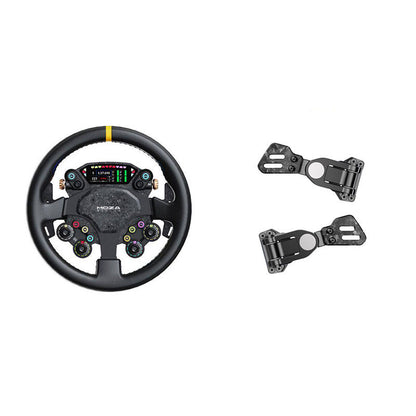 MOZA RACING CS Pro 325mm Steering Wheel Gaming Wheel with 2.99-Inch Display + Paddles Add-on Kit
