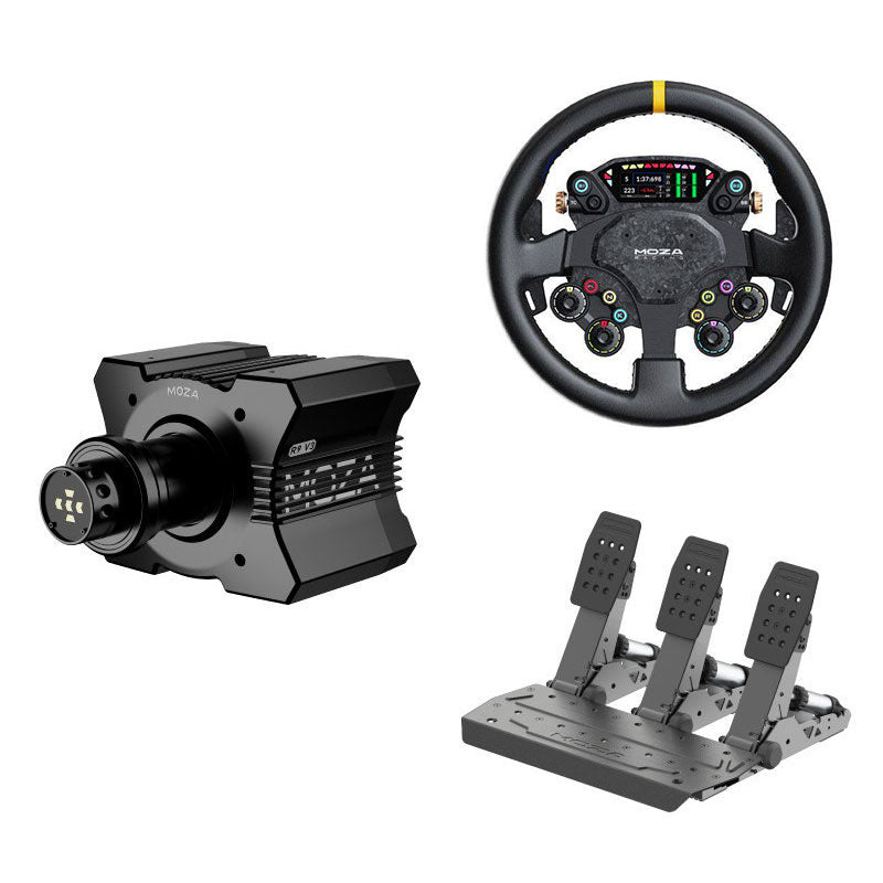 MOZA RACING CS Pro 325mm Racing Wheel + R9 V3 9Nm Direct Drive Wheel Base + SRP2 3-Pedal Set