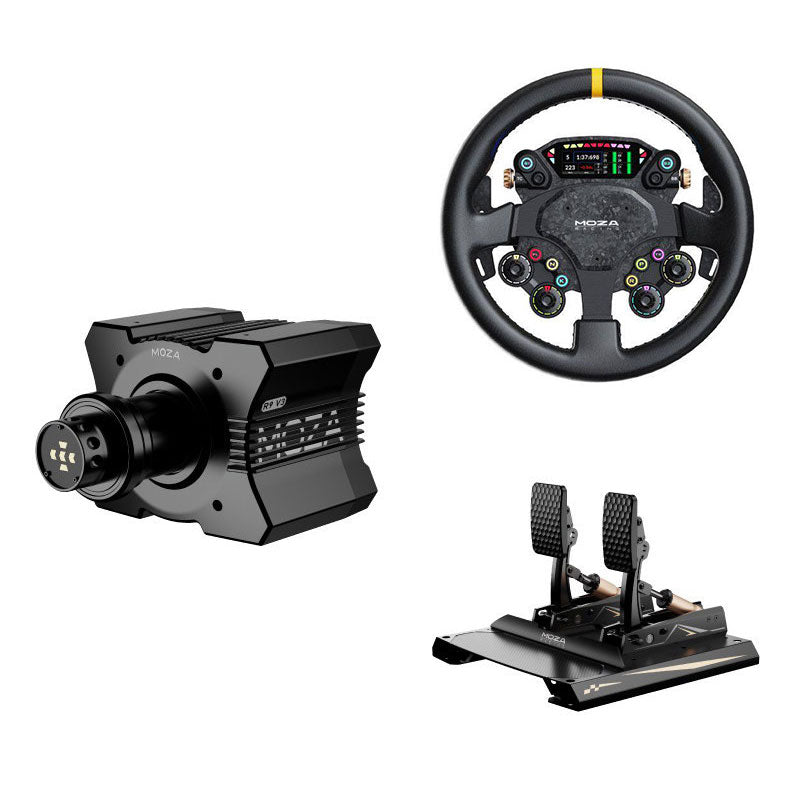 MOZA RACING CS Pro 325mm Steering Wheel + R9 V3 9Nm Direct Drive Wheel Base + CRP2 2-Pedal Set