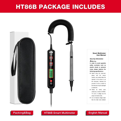HABOTEST HT86A 100V Car Voltage Tester Automotive Circuit Fault Detector Digital Backlight Test Pen