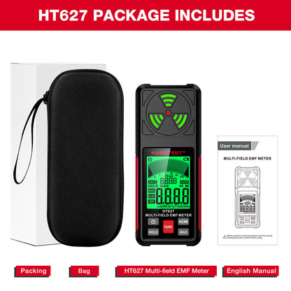 HABOTEST HT627 Multi-Field EMF Meter Electric Field &amp; Ionizing Radiation Tester with Alarm Function