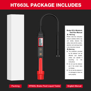 HABOTEST HT663L Car Brake Fluid Liquid Tester with Flexible Metal Hose for DOT3 DOT4 DOT5.1