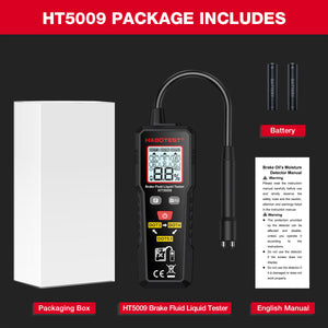 HABOTEST HT5009 Brake Fluid Liquid Tester Pen with Metal Hose Precision Probe for DOT3 DOT4 DOT5.1