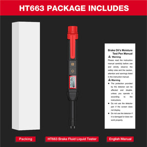 HABOTEST HT663 Car Brake Fluid Liquid Tester Pen with High-Precision Probe for DOT3 DOT4 DOT5.1