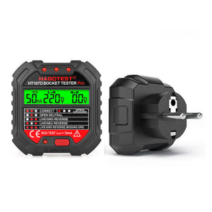 HABOTEST HT107D Socket Tester Pro AC 90-250V Outlet Tester (EU Plug) Supports RCD Detection