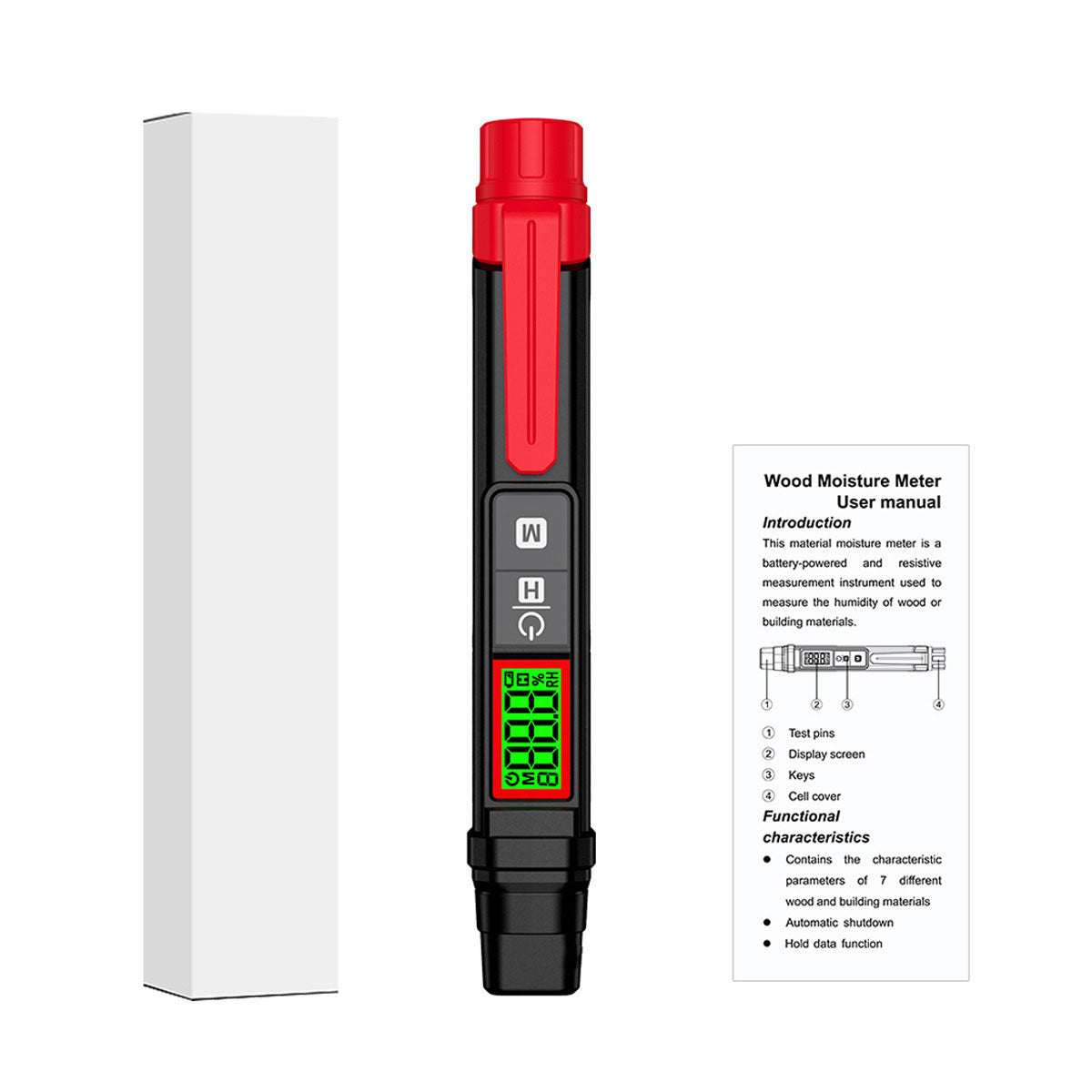 HABOTEST HT67 Wood Moisture Meter Professional Wood and Wall Plaster Moisture Tester 0-58% Range