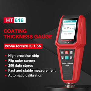 HABOTEST HT616 Coating Thickness Gauge 1800um High-Precision Coating Thickness Meter Tester