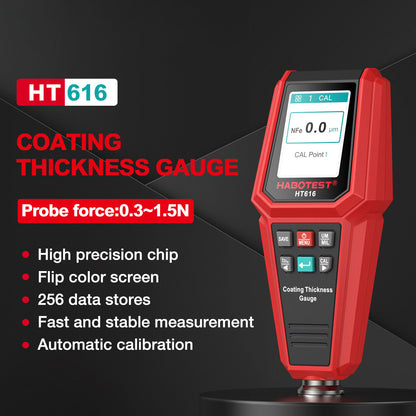 HABOTEST HT616 Coating Thickness Gauge 1800um High-Precision Coating Thickness Meter Tester
