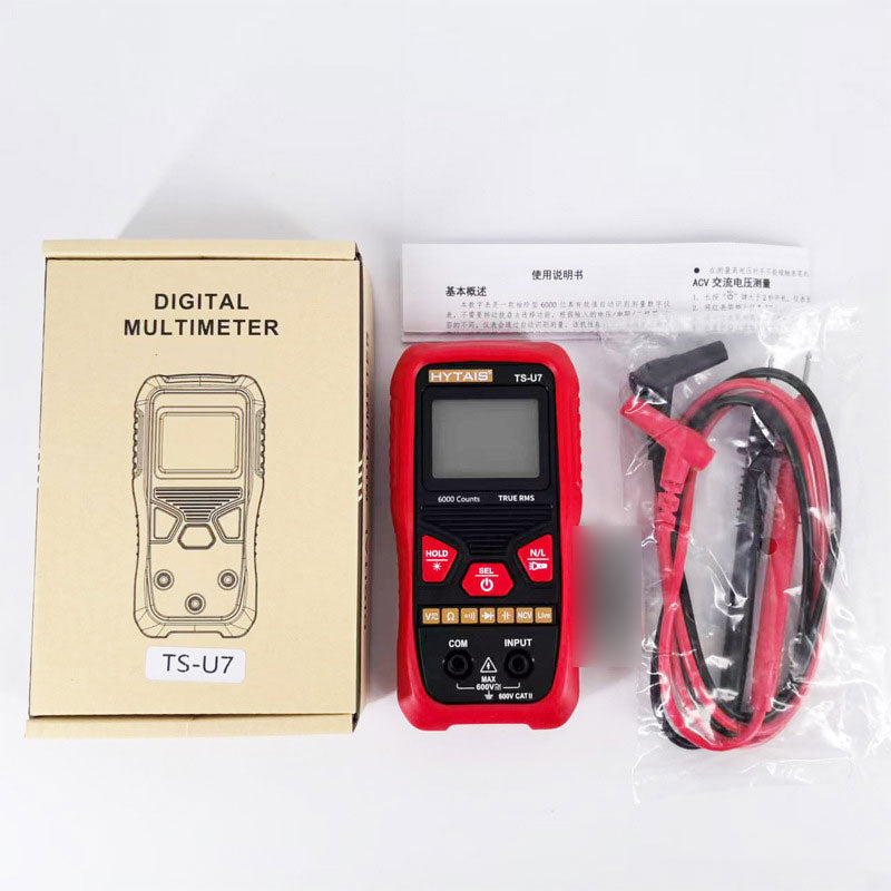 HYTAIS TS-U7 600V Smart Digital Multimeter 6000 Counts Automatic Recognition Multimeter for Capacitance