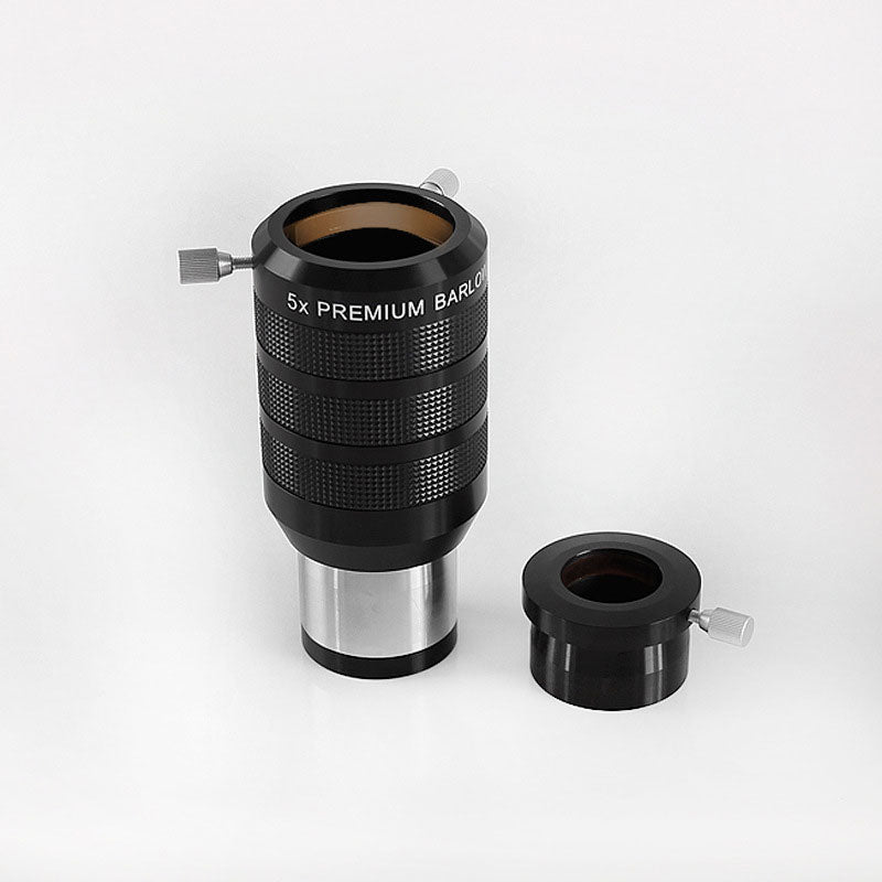 TeSeek XY-230712 2-Inch 5X Apochromatism Premium Barlow Lens with 2-Inch to 1.25-Inch Adapter for Astronomical Telescopes
