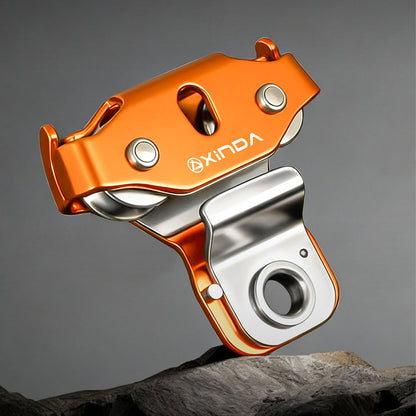 XD-Q9667 Steel Cable Uninterrupted Protection Double Pulley 15KN Outdoor Rock Climbing Aluminum Zipline Pulley