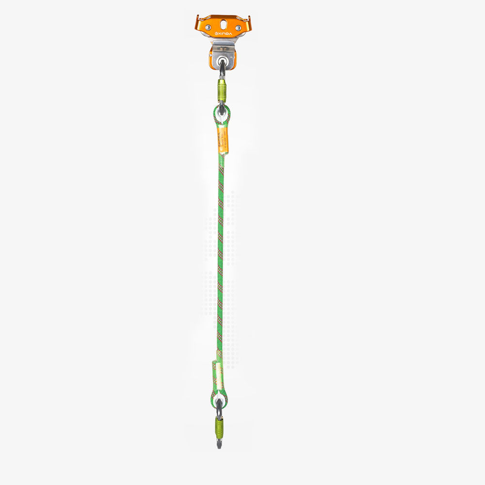 XINDA XD-Q9667 Double Pulley 15KN Outdoor Rock Climbing Zipline Pulley with Carabiner and 65CM Cow Tail Sling