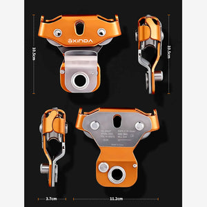 XD-Q9667 Double Pulley 15KN Outdoor Rock Climbing Zipline Pulley with Continuous Locking Carabiner and 65CM Flat Sling