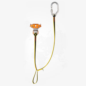 XD-Q9667 Double Pulley 15KN Outdoor Rock Climbing Zipline Pulley with Continuous Locking Carabiner and 65CM Flat Sling
