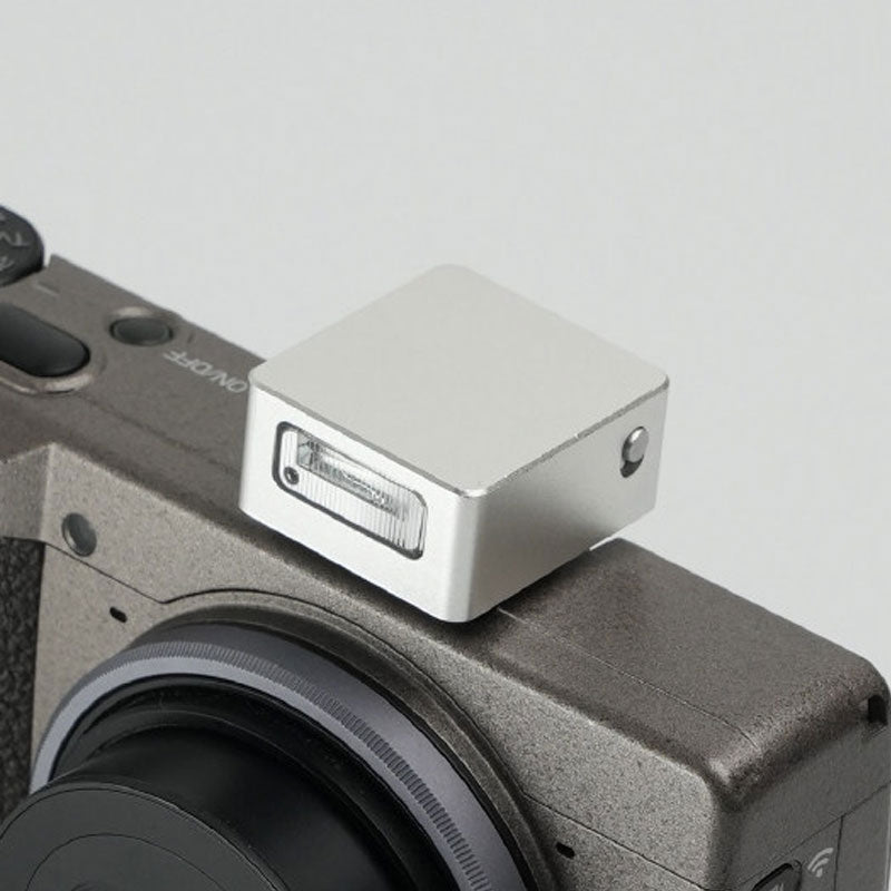 iLight V1 Silver Mini Flash Dual Hot Shoe Mount for Single Contact Hot Shoe Digital and Film Cameras