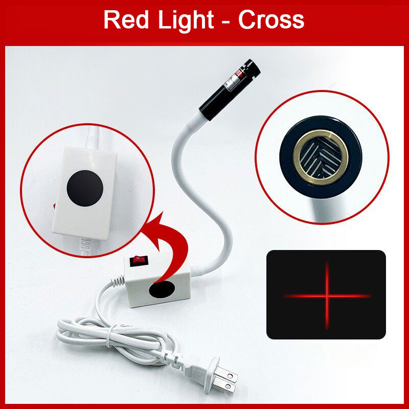 360° Adjustable Laser Positioning Light (Square Base Red Cross Laser) for Sewing Machine and Fabric Cutting