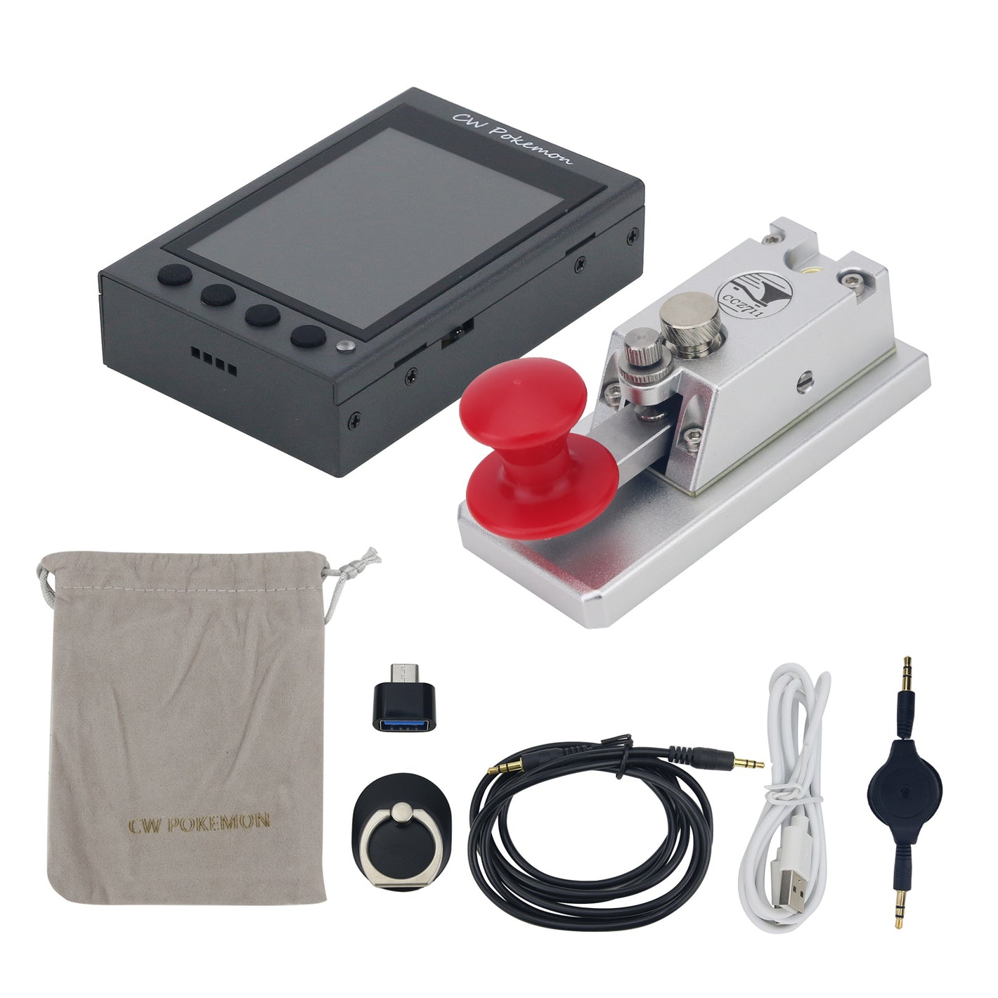 HamGeek CCZ 711 Third Generation CW Key Magnetic Feedback Direct Bond + PRO CW Trainer 2.8" Screen