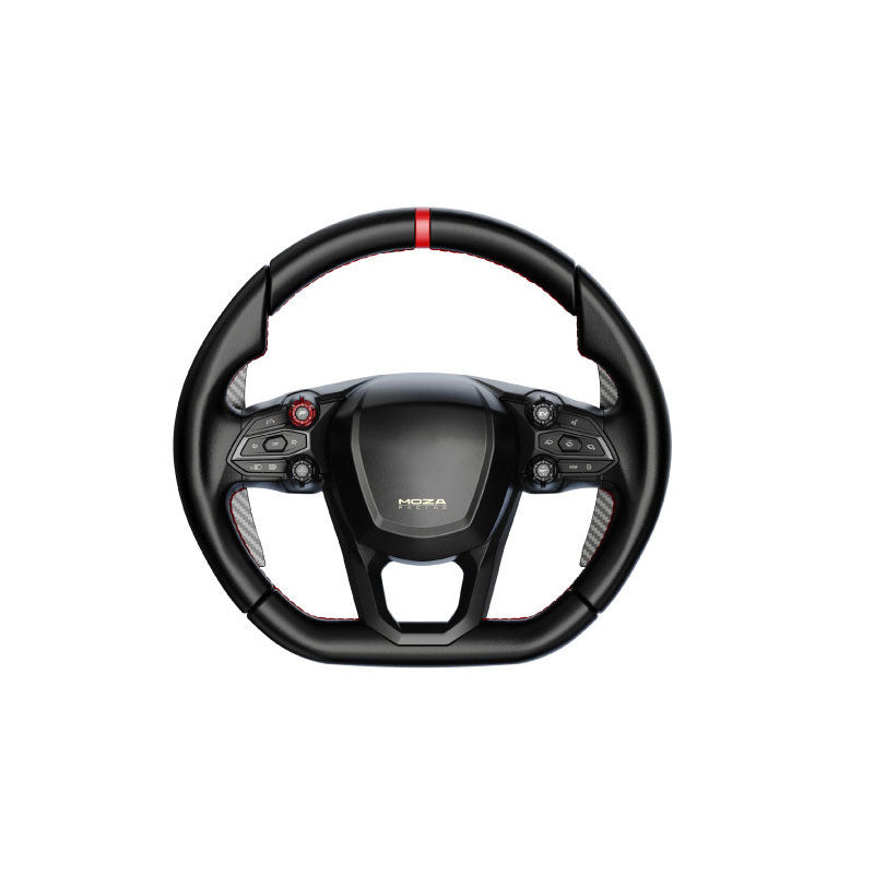 Moza Revuelto Wheel 340mm Steering Wheel with Carbon Fiber Paddle Shifters for Moza and 3rd Party Bases