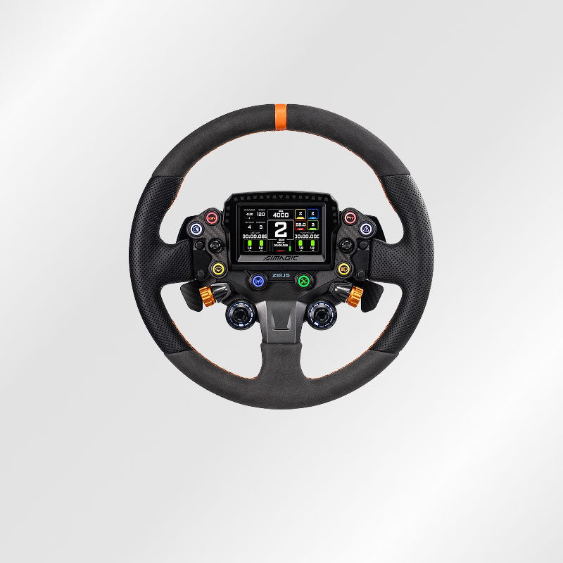 Simagic Zeus Sport+MagicDash 4 Round Sim Racing Steering Wheel 320mm with 4-Inch Dashboard Display