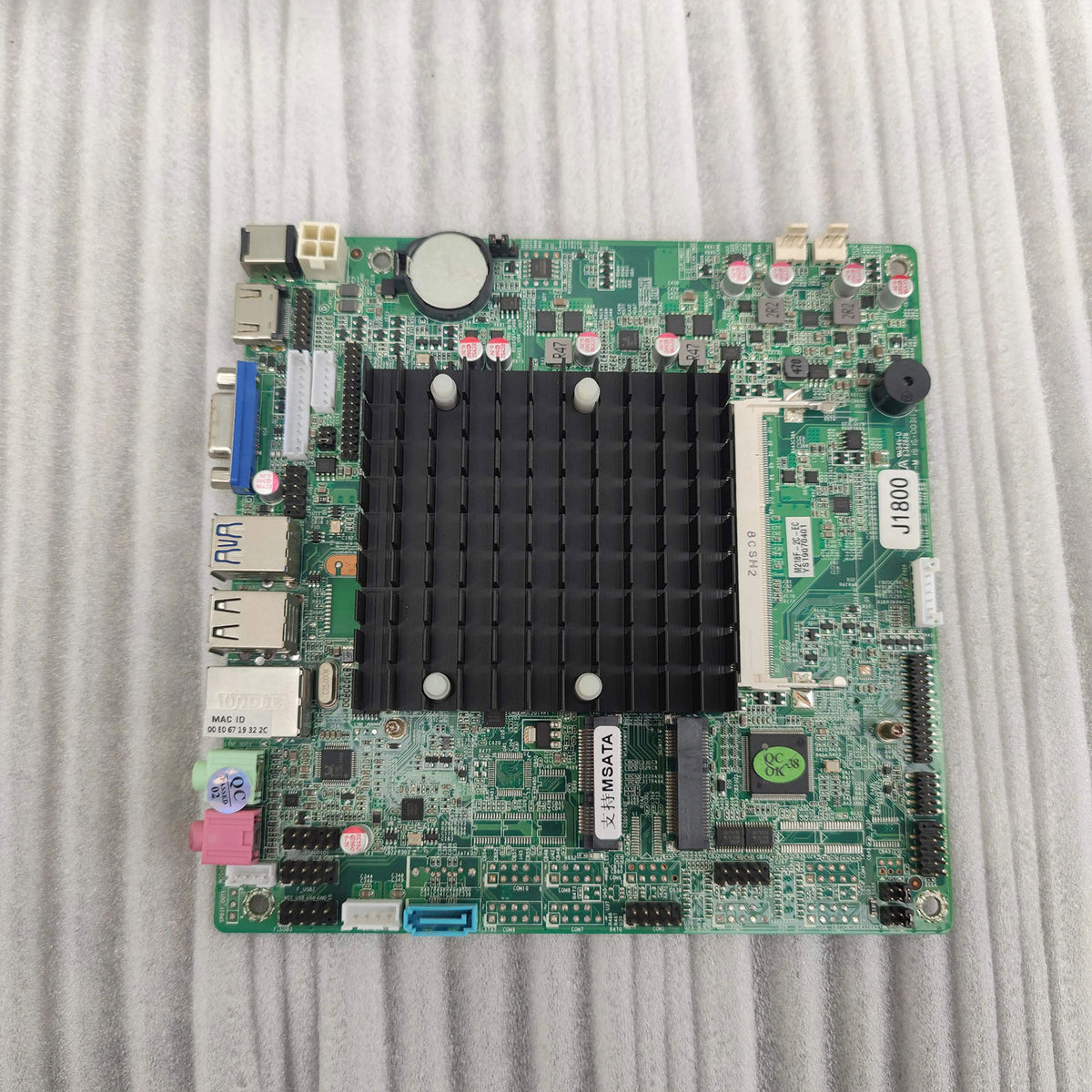 Secondhand ELSKY ITX M218F J1800 Mini IPC Motherboard 8G DDR3 Single Network 2COM Port Support for Windows 10/8/7/Linux