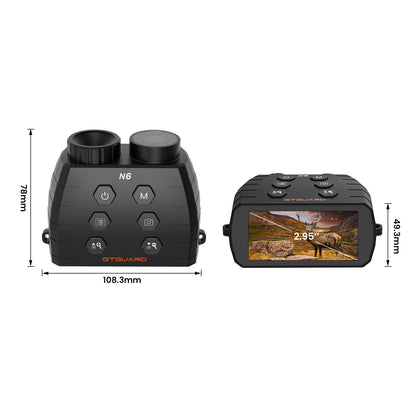 GTGUARD N6 High Definition 2.95-Inch TFT Screen 5X Digital Zoom Night Vision Binocular with 7-Levels IR Adjustment