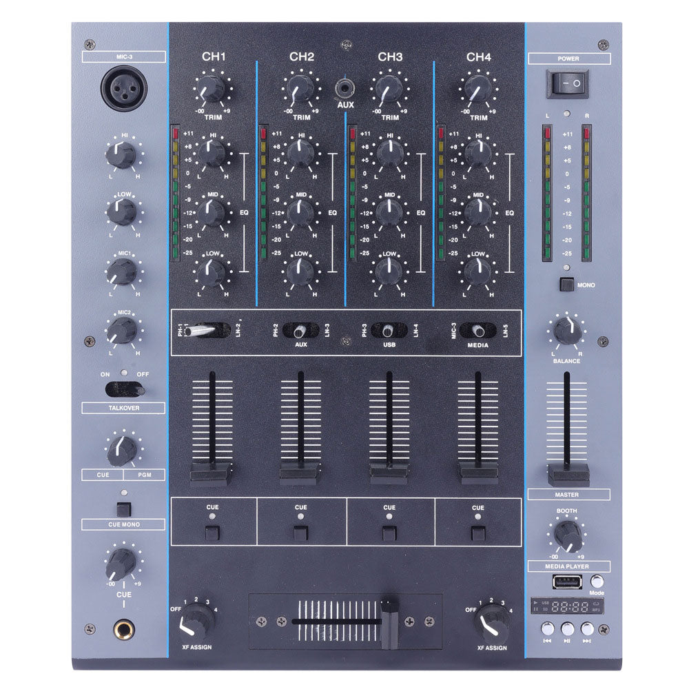 DJM8 Professional 4-Channel Digital Audio Mixer Stage/KTV Mixing Console 50W with 3.5MM/6.35MM/3Pin Interface