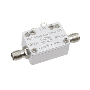 0.1-6GHz Ultra Wideband Low Phase Noise Amplifier 20dB Gain RF LNA NF=0.3dB with SMA Female Connector