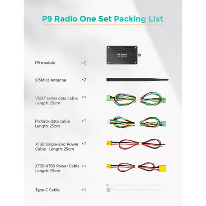 CUAV P9 Radio Module 40KM Ultra-long Data Telemetry Module 902-928MHz 276kbps High Speed FPV Data Transmission