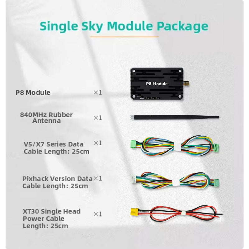 CUAV P8 Radio Module 40KM Ultra-long Data Telemetry Module 840-845MHz 345kbps High Speed FPV Data Transmission