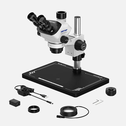SOPTOP SZM-7060 Pro 7X-60X Continuous Zoom Trinocular Stereo Microscope with WF10x/22MM Wide-field Eyepiece