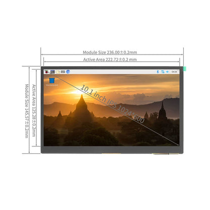Raspberry Pi 10.1-Inch IPS Touch Screen 1024x600 Dual HDMI-compatible Input with HiFi Stereo Speaker