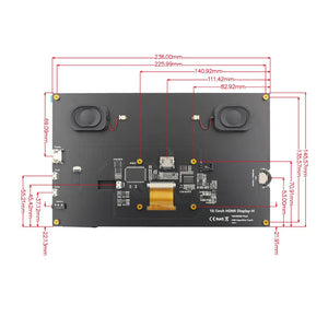 Raspberry Pi 10.1-Inch IPS Touch Screen 1024x600 Dual HDMI-compatible Input with HiFi Stereo Speaker