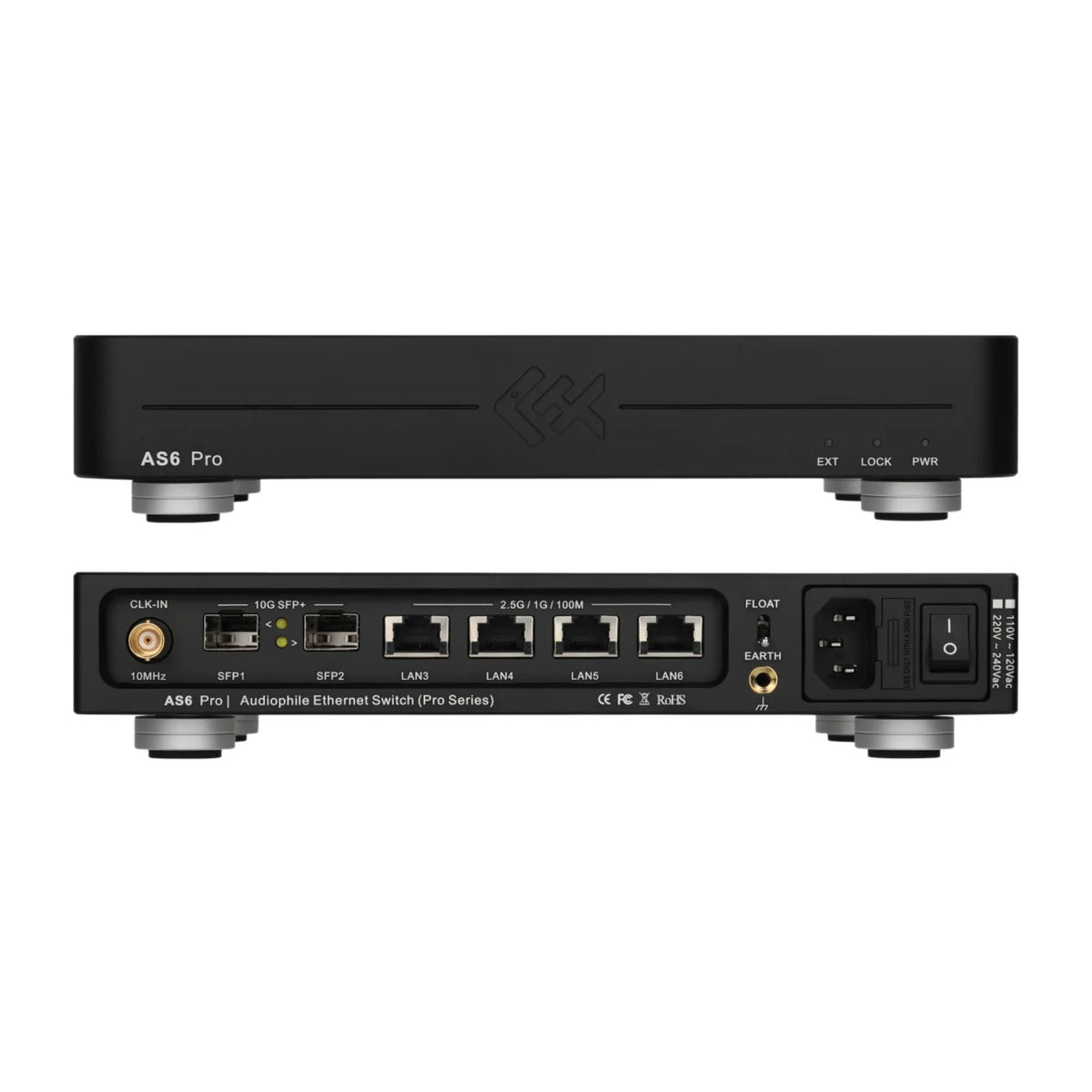 AS6 Pro Audiophile Ethernet Switch Low Noise Linear Power Supply Precision Clocking HiFi Streaming System