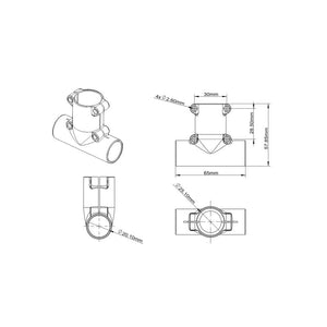 Tarot TL1804 T-Type Landing Gear Connector Plastic T-Joint Adapter 25mm to 20mm Drone Frame Mount