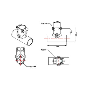 Tarot TL1801 Plastic T-Type Landing Gear Connector 16mm to 16mm T-Joint Adapter 2PCS for RC Drone